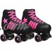 Epic Youth Star Vela Black/Pink Quad Roller Skates Package   